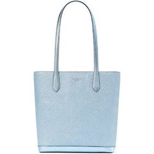Kate Spade Frosty Sky Blue Sparkle Tinsel Glitter Fabric Shoulder Tote Purse Bag